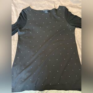 French Connection Black Top with White Dots